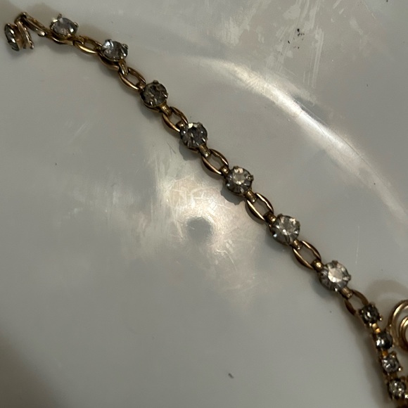 1950’s turquoise and clear crystal vintage choker shepherds hook. EUC - Picture 10 of 15